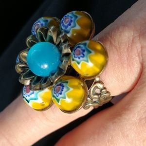 Ollipop USA Vintage Yellow Flower Ring